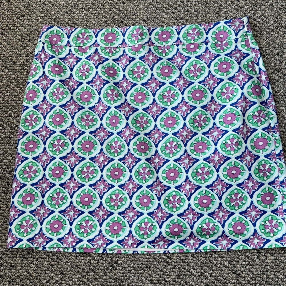 Talbots Skirt Women Multicolor Floral Mini Straight Pencil Stretch size16.